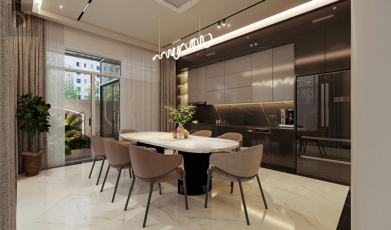 Mẫu phòng ăn đẹp biệt thự Vinhomes Ocean Park 3 c