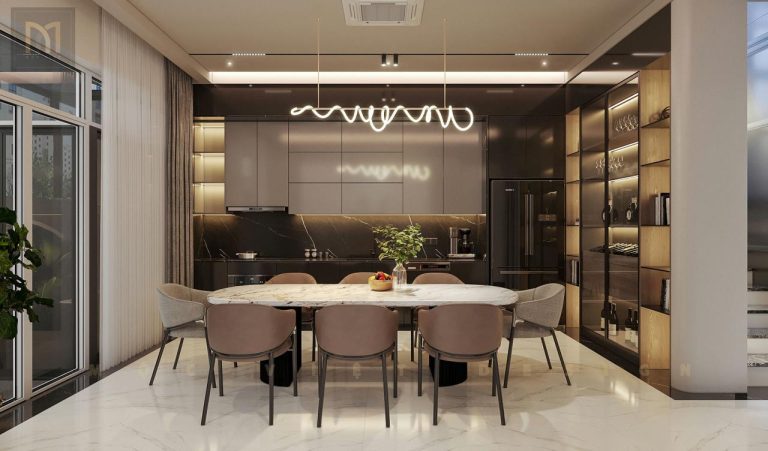 Mẫu phòng ăn đẹp biệt thự Vinhomes Ocean Park 3 c