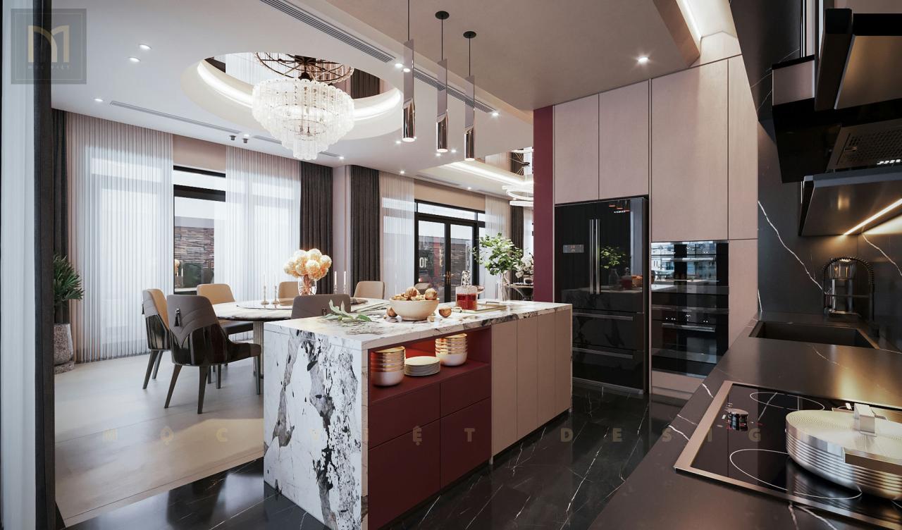 Mẫu Phòng Bếp Villa Monaco Vinhomes Imperia sang trọng, đẳng cấp