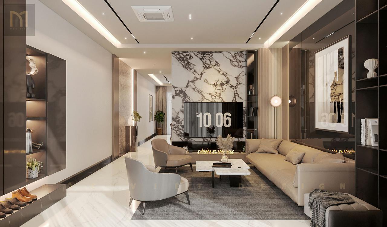 Mẫu phòng khách đẹp biệt thự Vinhomes Ocean Park 3