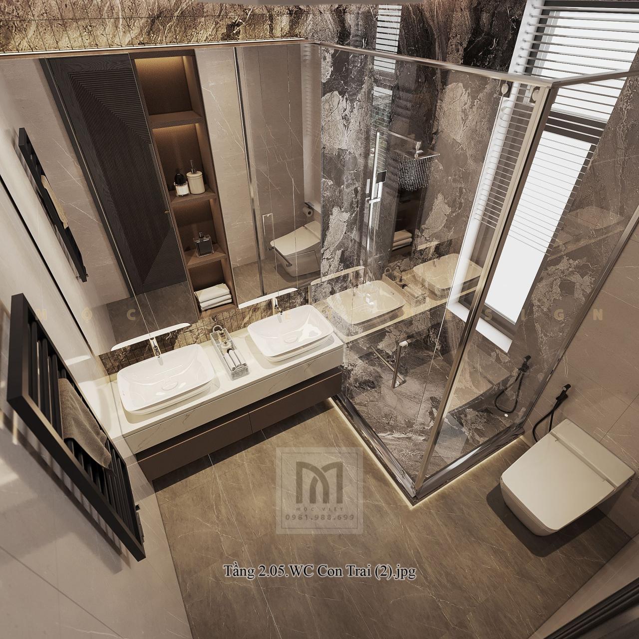 Mẫu phòng tắm đẹp biệt thự Vinhomes Ocean Park 3