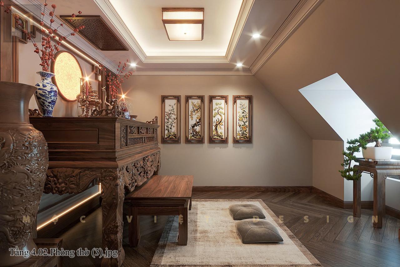 Mẫu phòng thờ đẹp biệt thự Vinhomes Ocean Park 3 t