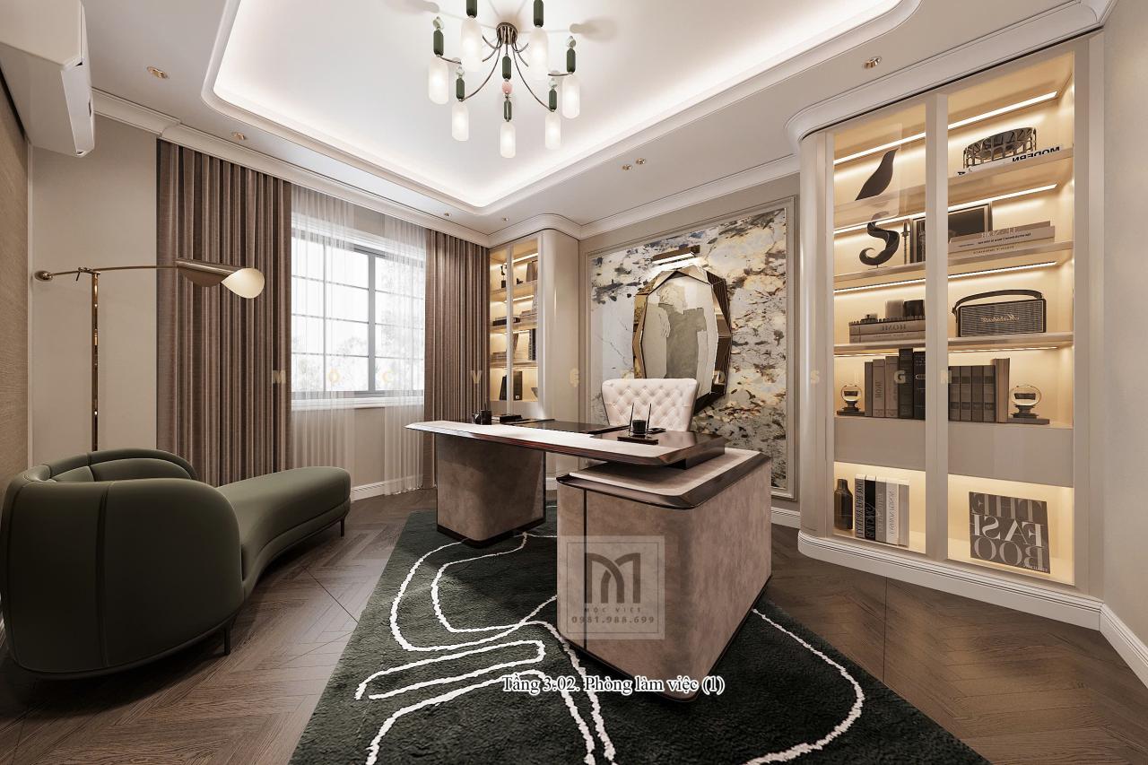 Nội thất phòng làm việc biệt thự Monaco Hải Phòng