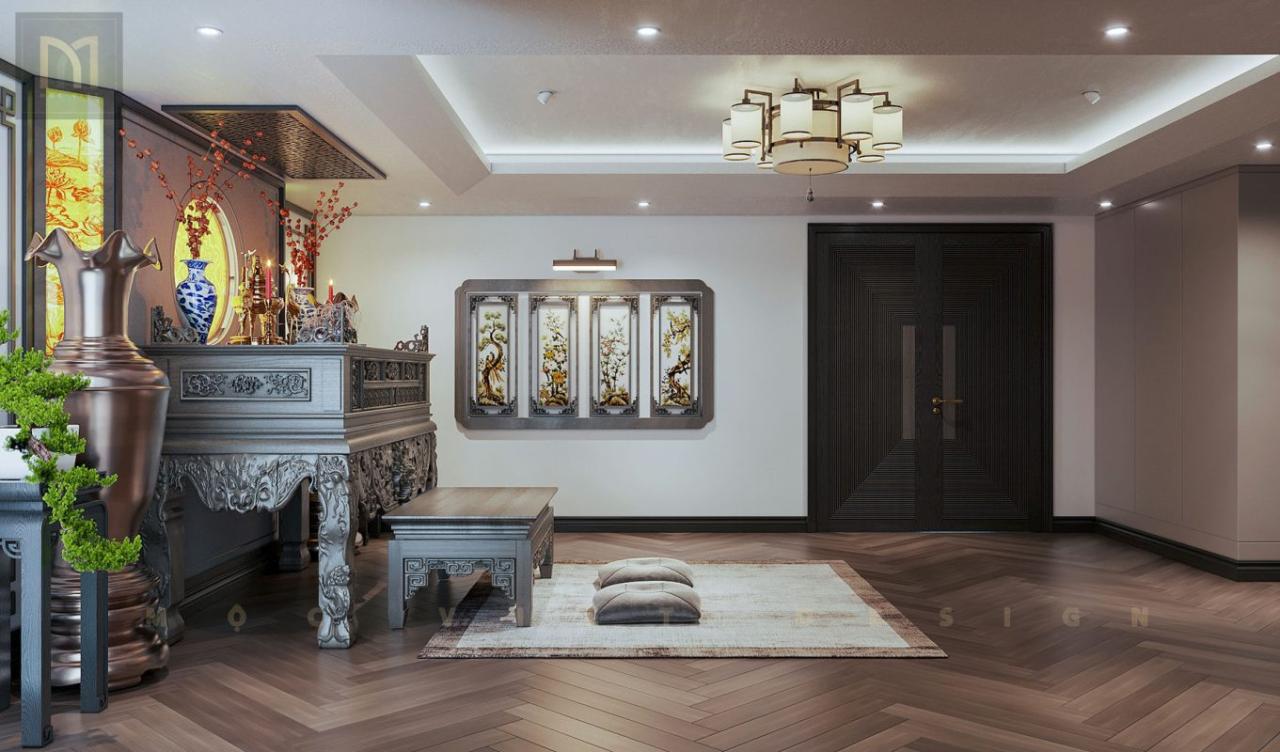 Nội thất phòng thờ biệt thự Monaco Hải Phòng