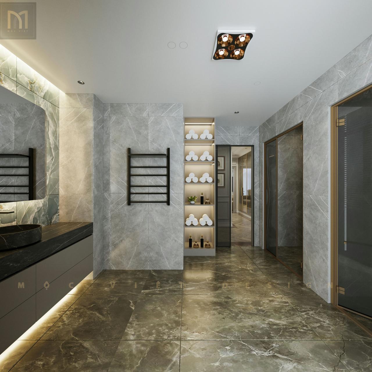 Tầng 4,5 : phòng ngủ con, phòng thay đồ, wc khép kín