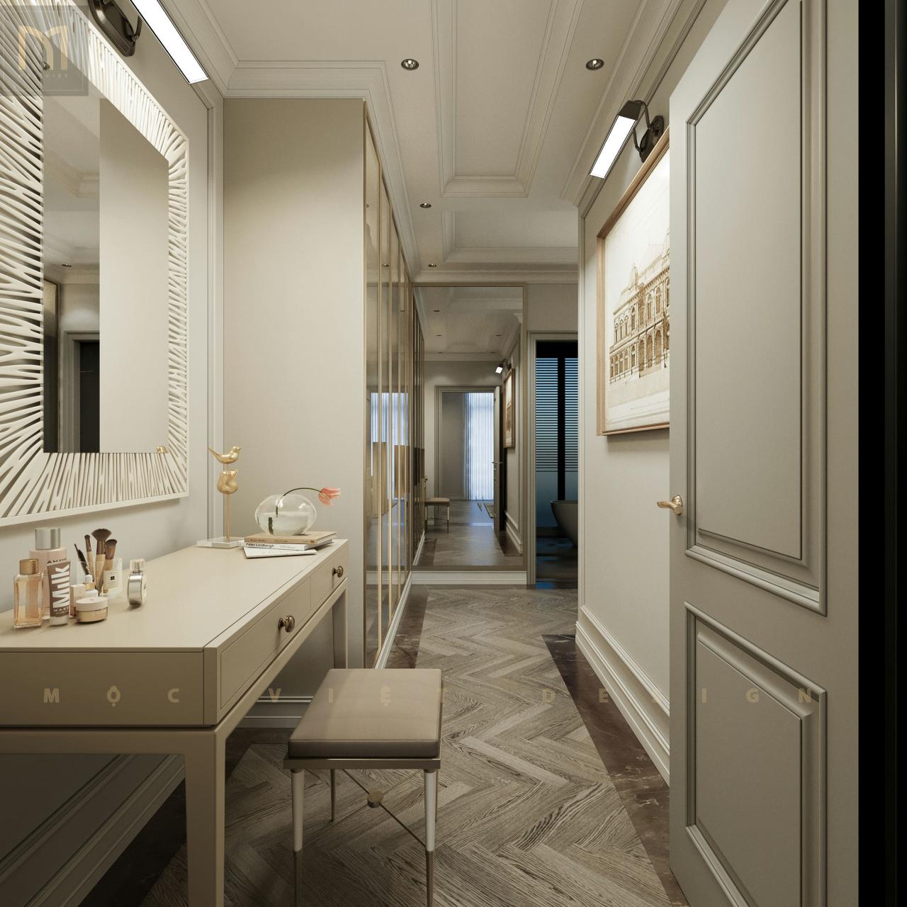 Tầng 4,5 : phòng ngủ con, phòng thay đồ, wc khép kín