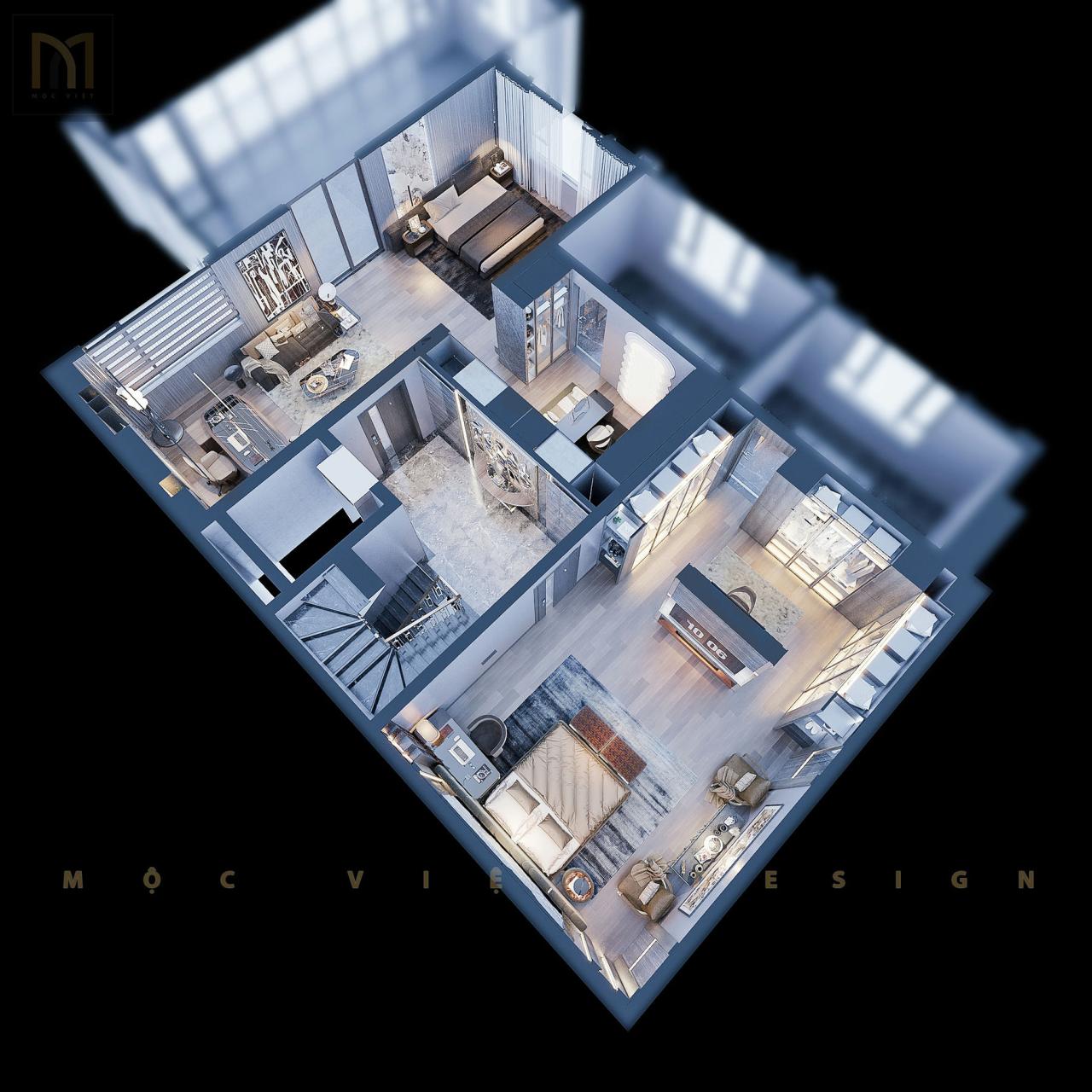 Thiết kế nội thất Biệt thự liền kề Dịch Vọng Hậu-Hà Nội