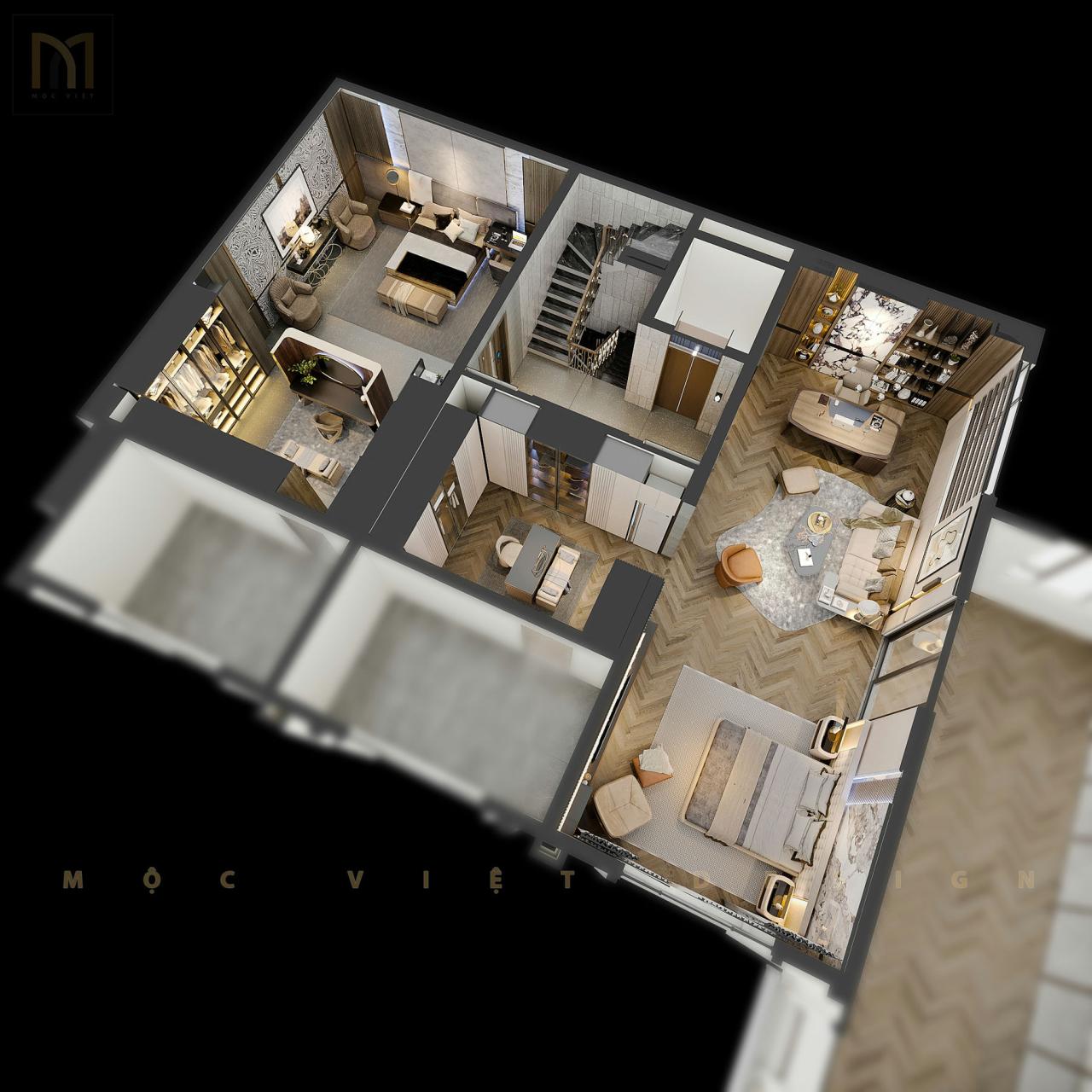 Thiết kế nội thất Biệt thự liền kề Dịch Vọng Hậu-Hà Nội