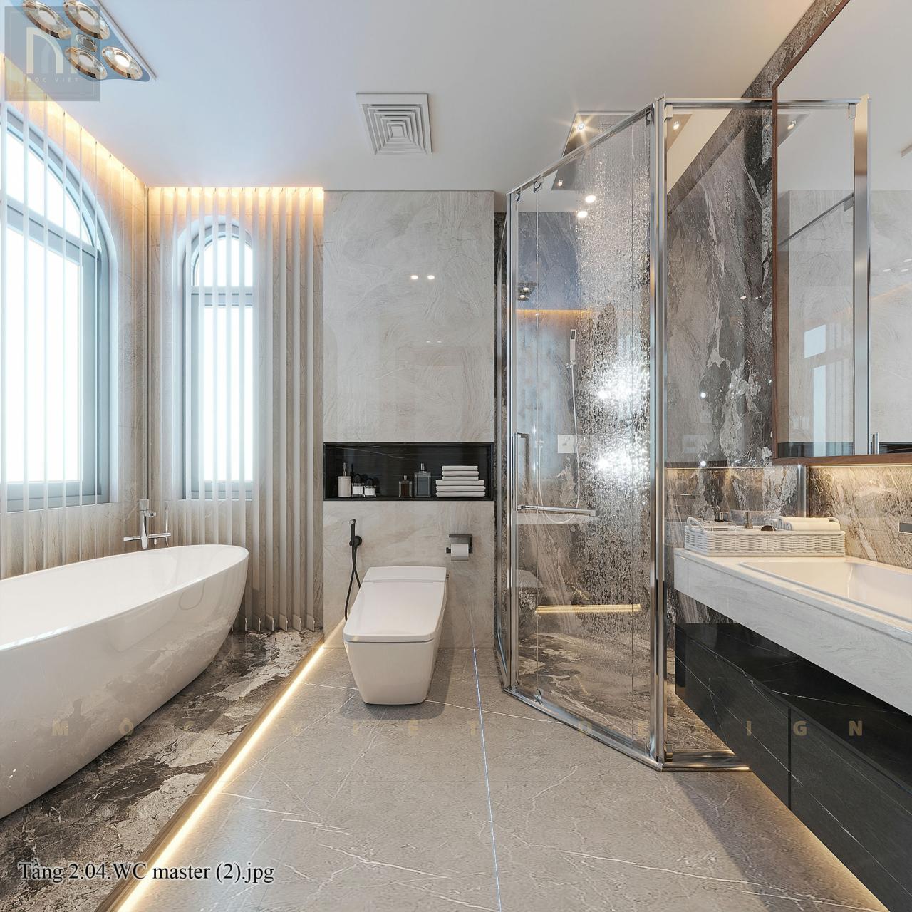 Mẫu phòng tắm đẹp biệt thự Vinhomes Ocean Park 3