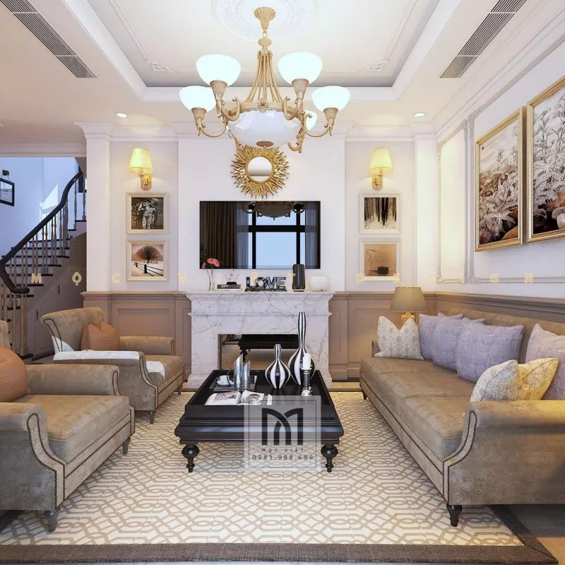 Mẫu thiết kế nội thất phong cách tân cổ điển châu âu tại khu đô thị Starlake Tây Hồ Tây – MV.NT.BT 2104