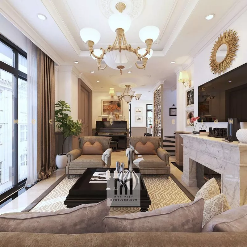Mẫu thiết kế nội thất phong cách tân cổ điển châu âu tại khu đô thị Starlake Tây Hồ Tây – MV.NT.BT 2104