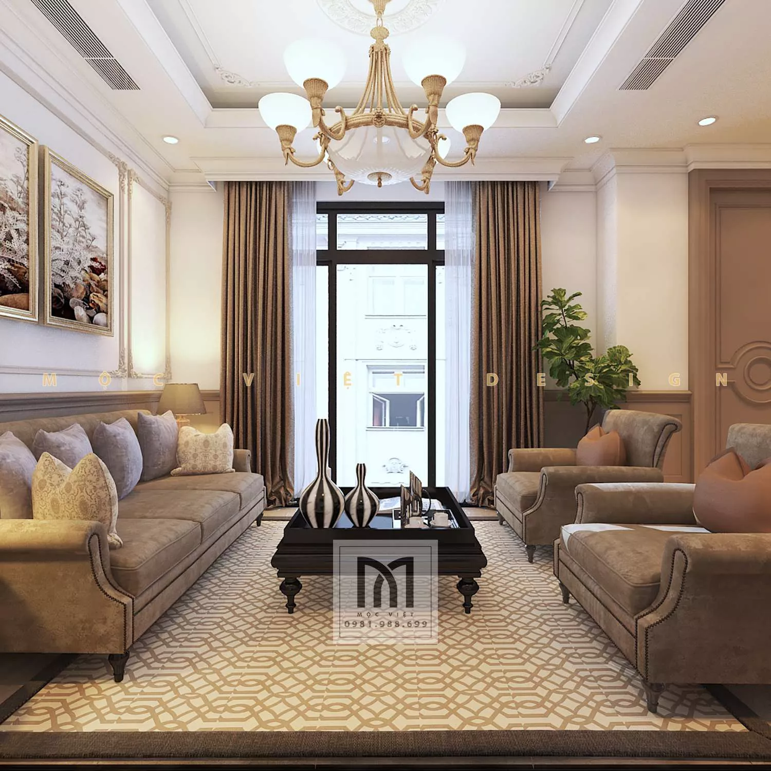 Mẫu thiết kế nội thất phong cách tân cổ điển châu âu tại khu đô thị Starlake Tây Hồ Tây - MV.NT.BT 2104 36 05.tang1 .phong khach 6
