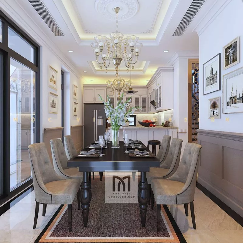 Mẫu thiết kế nội thất phong cách tân cổ điển châu âu tại khu đô thị Starlake Tây Hồ Tây – MV.NT.BT 2104