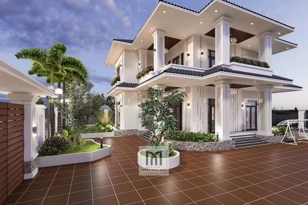 Thiết kế kiến trúc biệt thự phong cách hiện đại 2 tầng kiểu Nhật MV.KT.BT2201