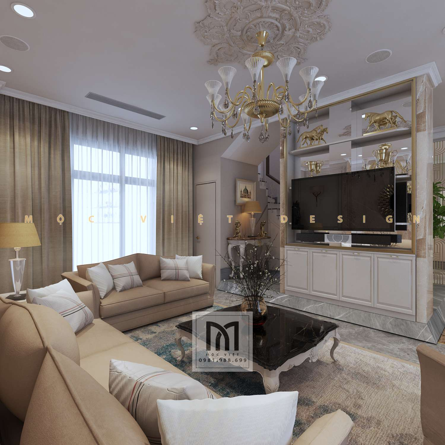 phòng khách biệt thự