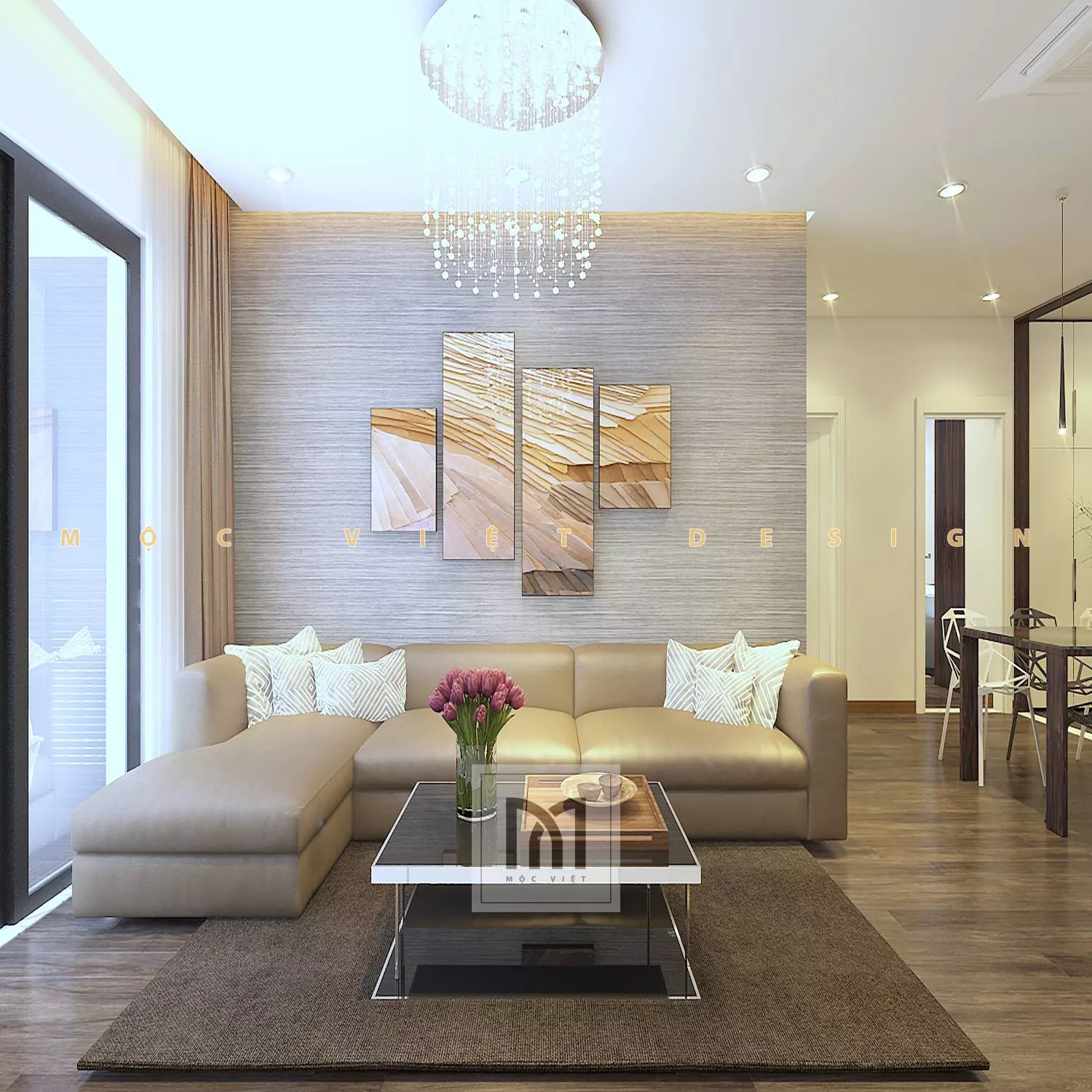 45+ Mẫu phòng khách chung cư hiện đại đẹp, ấn tượng 5 phòng khách chung cư hiện đại
