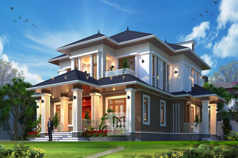 mẫu nhà biệt thự sân vườn