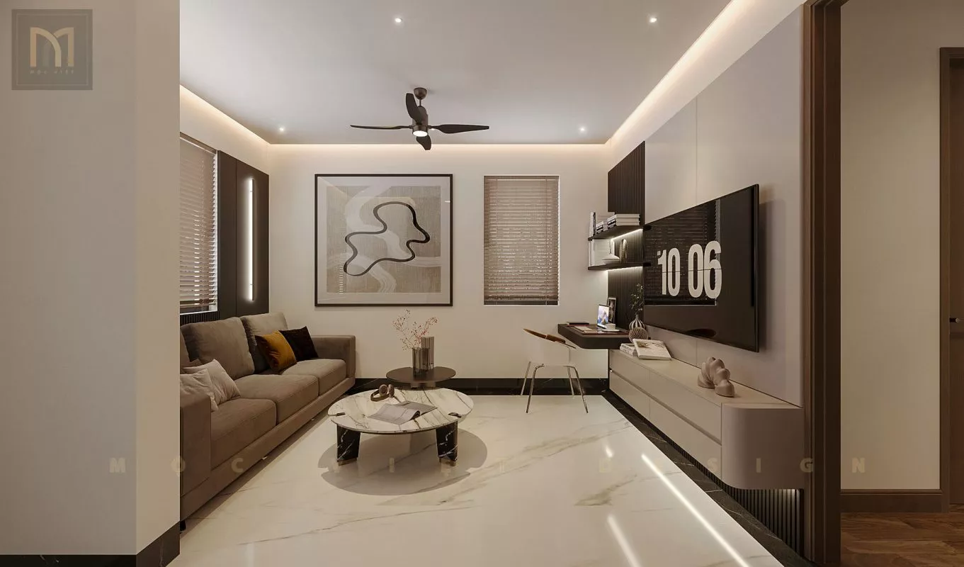 Thiết kế nội thất căn Phố Biển 0909 Khu đô thị Vinhomes Ocean Park3-Hưng Yên – MV.NT.BT 2401