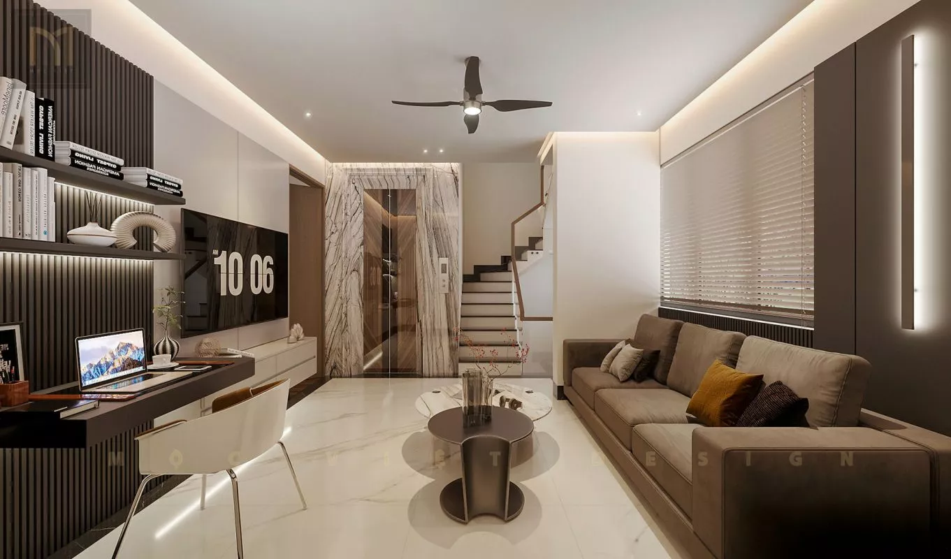 Thiết kế nội thất căn Phố Biển 0909 Khu đô thị Vinhomes Ocean Park3-Hưng Yên – MV.NT.BT 2401