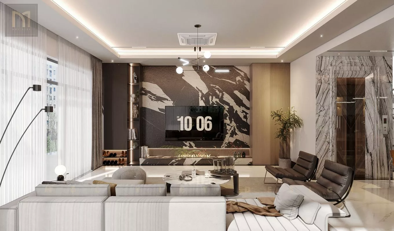 Thiết kế nội thất căn Phố Biển 0909 Khu đô thị Vinhomes Ocean Park3-Hưng Yên – MV.NT.BT 2401
