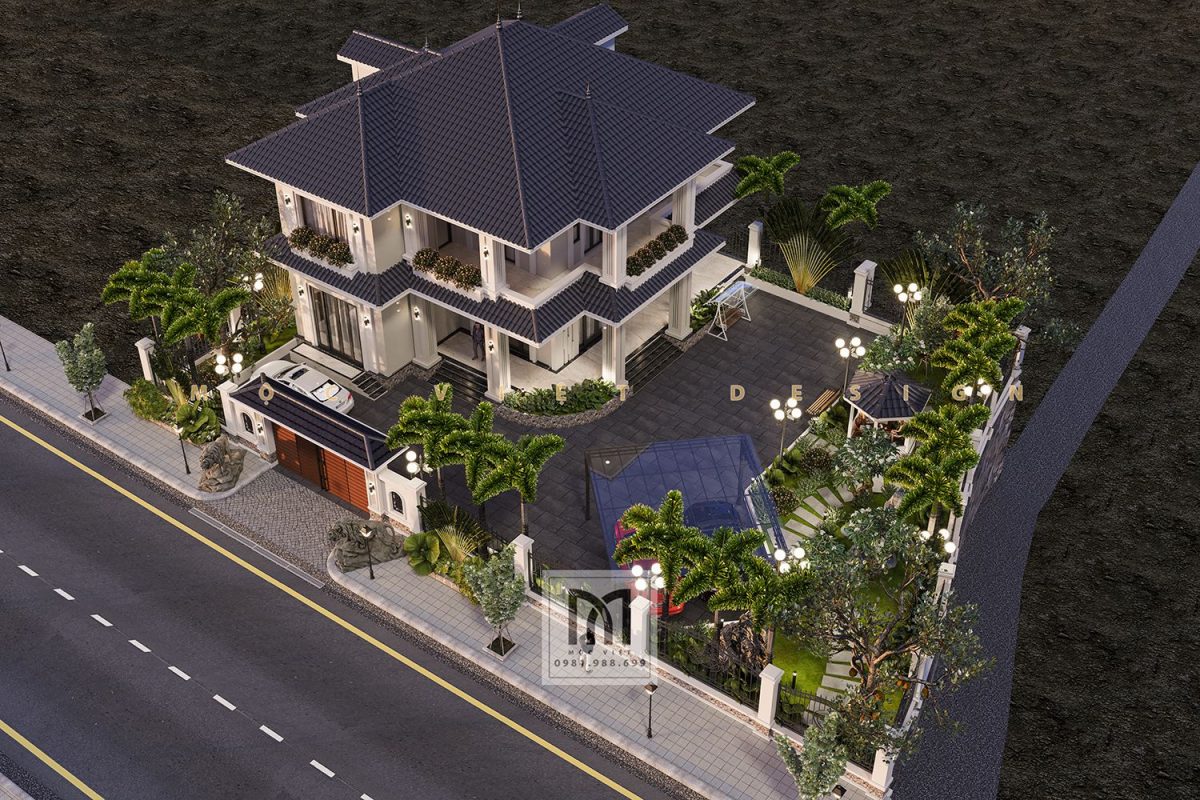 Kiến trúc biệt thự hiện đại 2 tầng đẹp, tối ưu công năng và thẩm mỹ 4 Kiến trúc biệt thự hiện đại 2 tầng đẹp, tối ưu công năng và thẩm mỹ