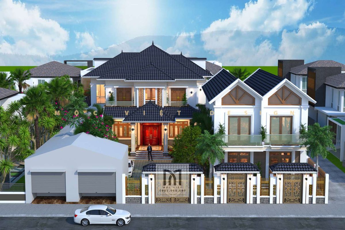 Kiến trúc biệt thự hiện đại 2 tầng đẹp, tối ưu công năng và thẩm mỹ 5 Kiến trúc biệt thự hiện đại 2 tầng đẹp, tối ưu công năng và thẩm mỹ