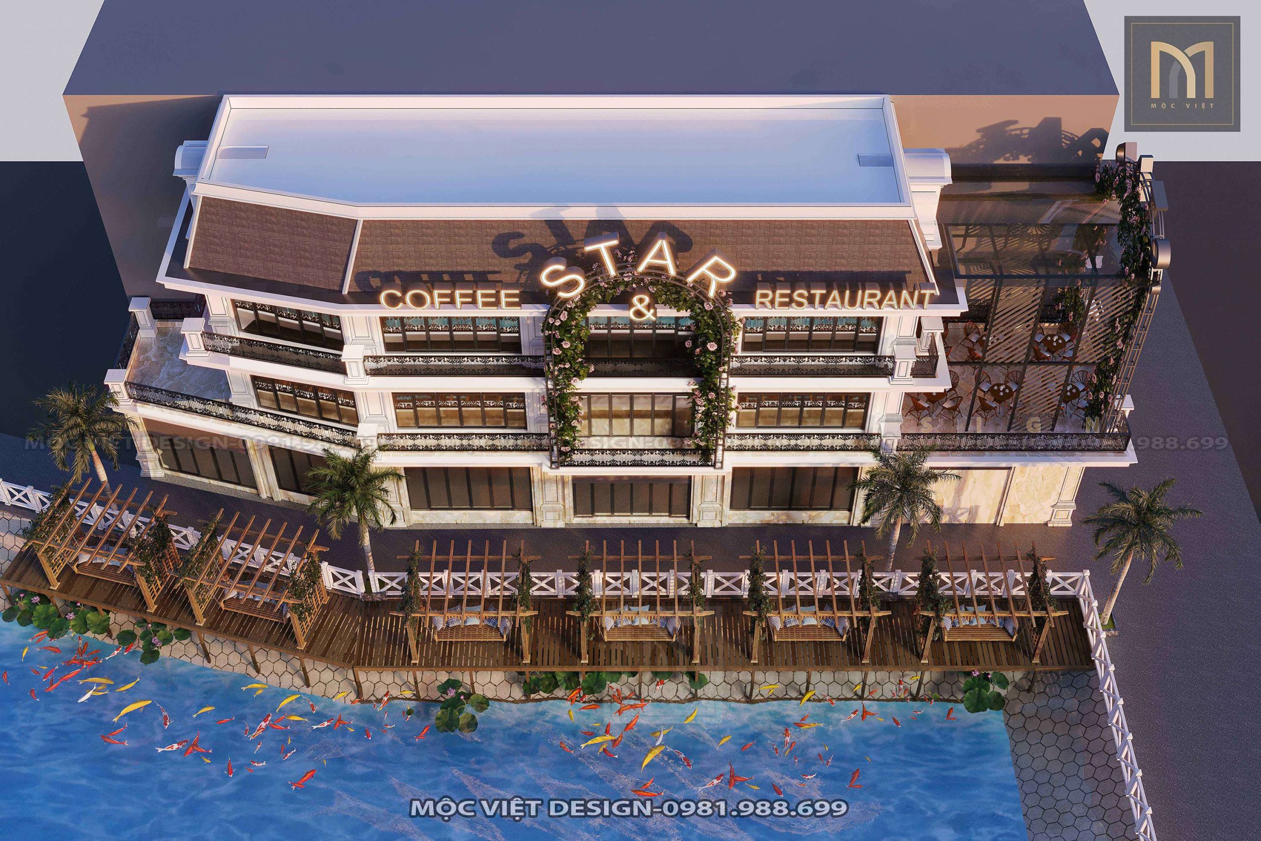 Thiết kế kiến trúc nhà hàng Bắc Ninh 1 Thiết kế kiến trúc nhà hàng Bắc Ninh