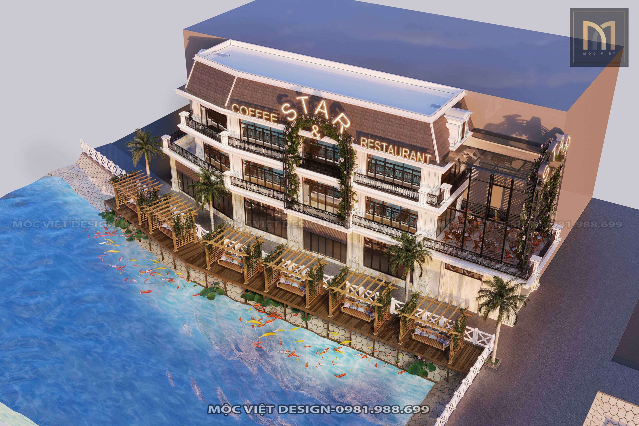 Thiết kế kiến trúc nhà hàng Bắc Ninh 2 Thiết kế kiến trúc nhà hàng Bắc Ninh