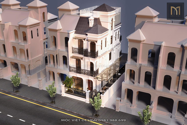 thiết kế biệt thự khu đô thị phong cách hiện đại