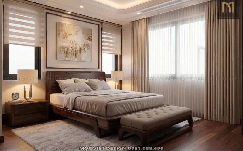 Giường ngủ gỗ óc chó: mẫu đẹp, giá và cách chọn 4 giuong ngu go oc cho 1