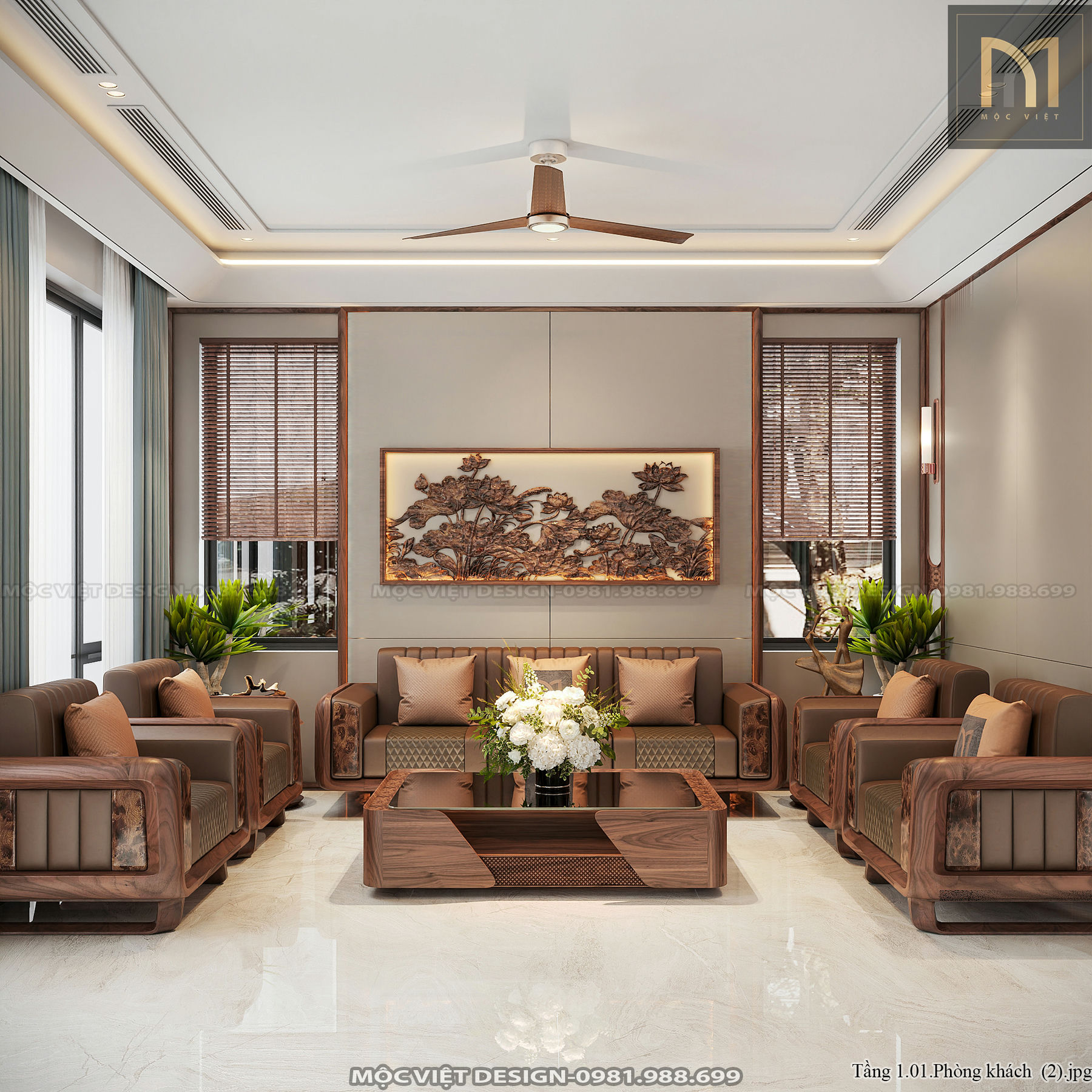 Thiết kế kiến trúc anh Phương Tuyên Quang - MV.NT.BT 2601 1 Tang 1.01.Phong khach 2