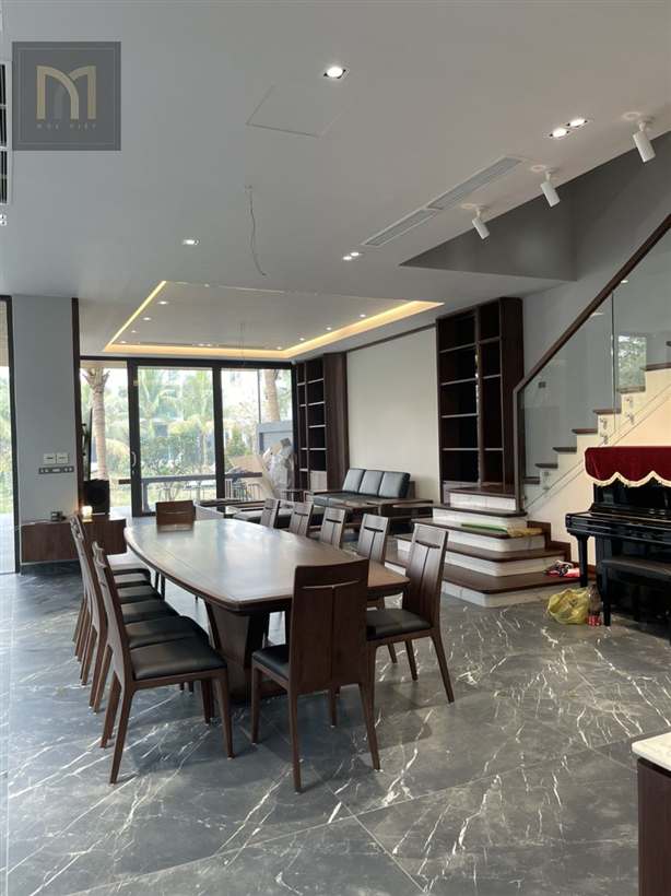 Tủ bếp & phòng ăn gỗ óc chó - mẫu 3