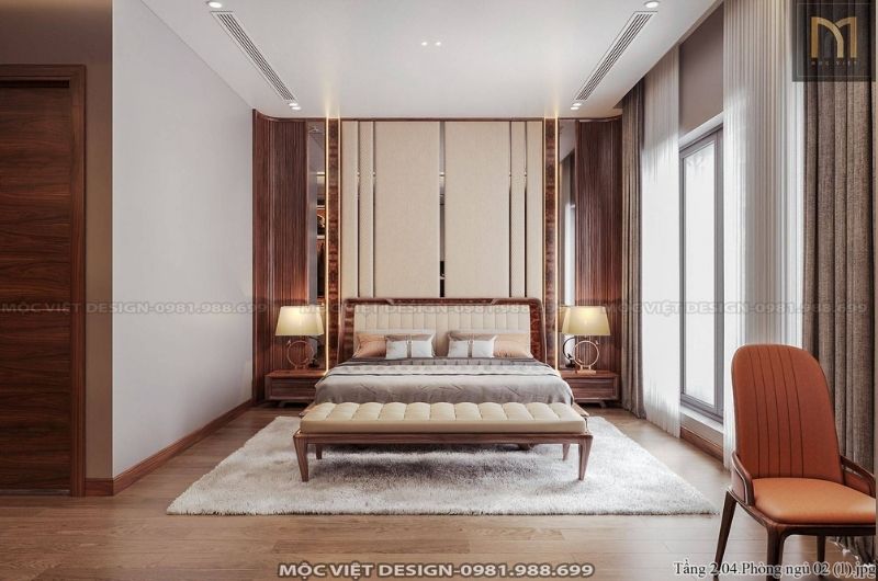Giường ngủ gỗ óc chó bọc da cao cấp