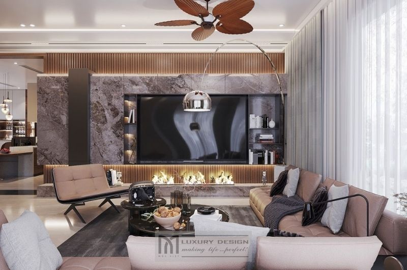 Nội thất gỗ óc chó biệt thự hiện đại KĐT Splendora