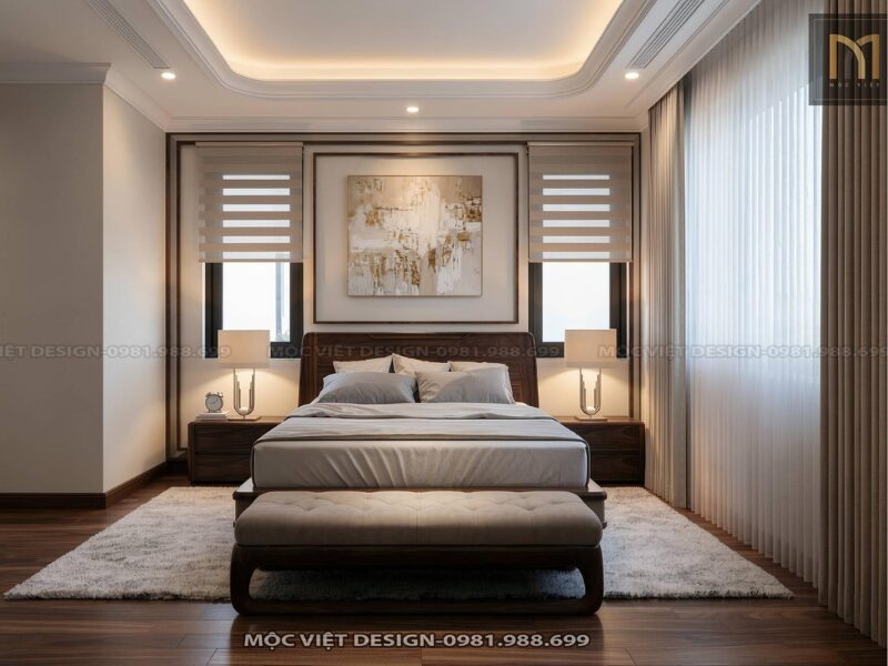 Nội thất chung cư gỗ óc chó: Sang trọng, tối ưu công năng 1 noi that phong bep an go oc cho 4 2