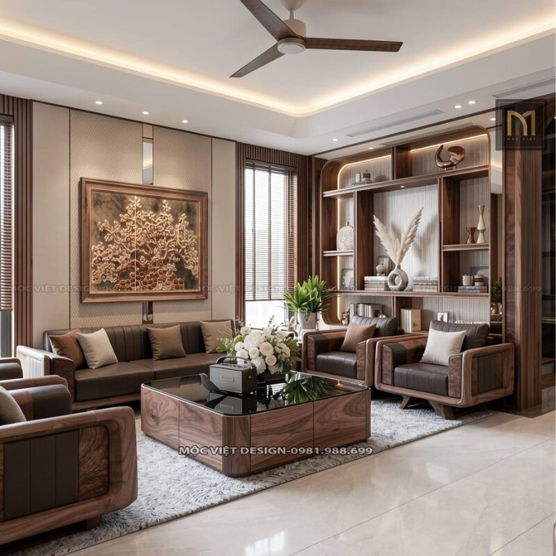 50 + Mẫu nội thất penthouse gỗ óc chó sang trọng, tinh tế và khác biệt 7 mẫu nội thất penthouse gỗ óc chó