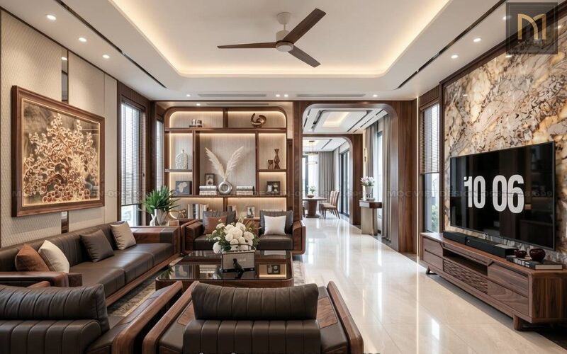 50 + Mẫu nội thất penthouse gỗ óc chó sang trọng, tinh tế và khác biệt 1 mẫu nội thất penthouse gỗ óc chó