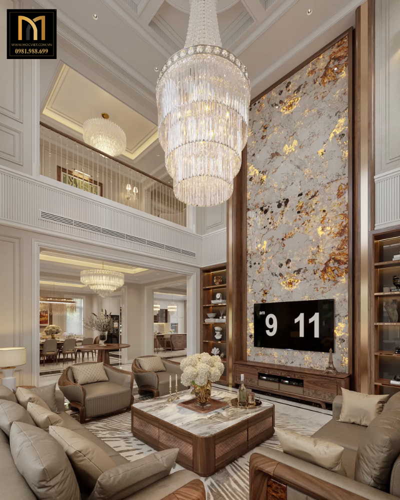 Mẫu nội thất penthouse gỗ óc
