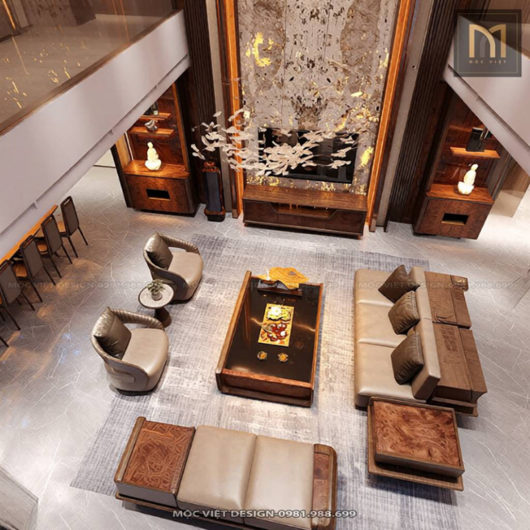 phong khach penthouse go oc cho