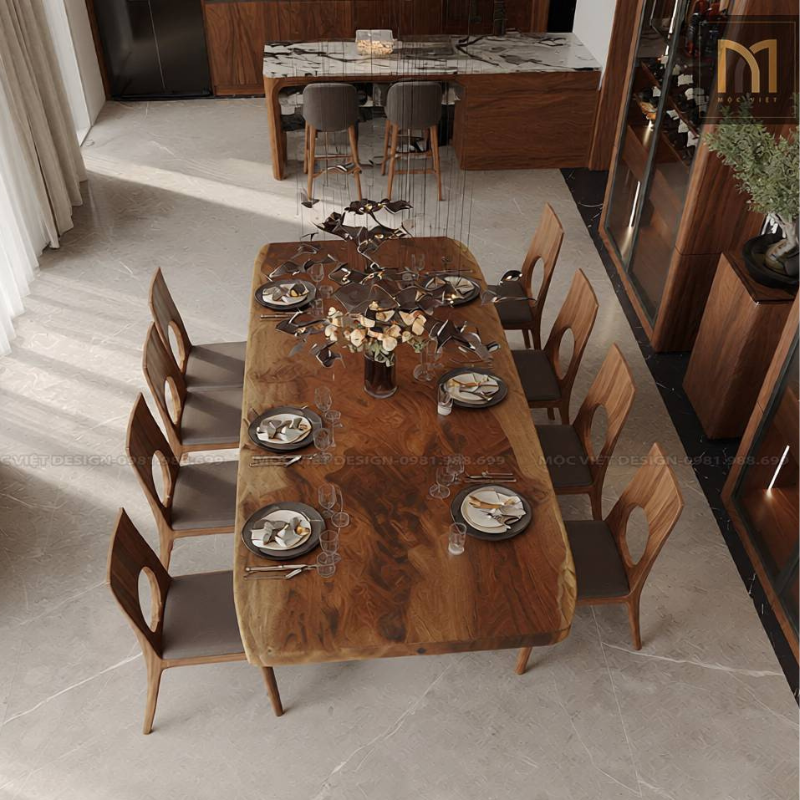 Thiết kế nội thất penthouse gỗ óc chó