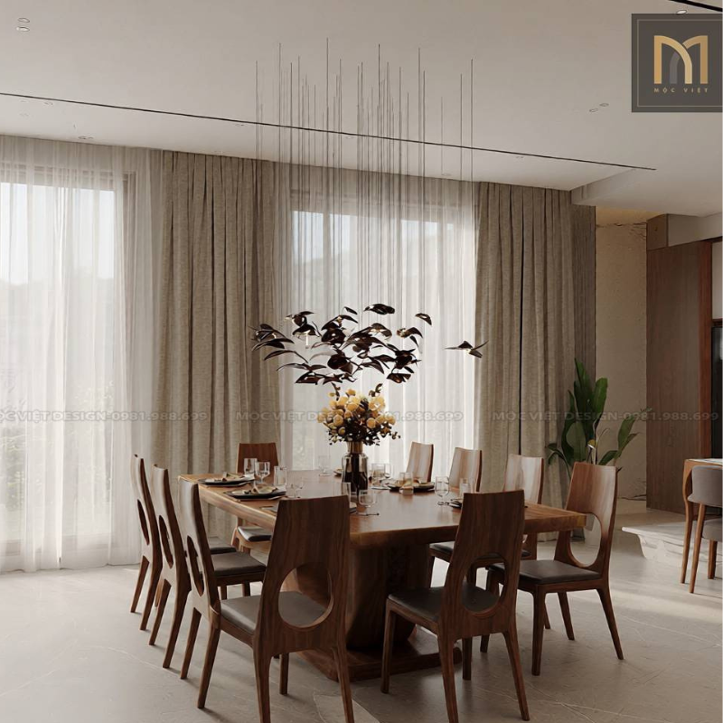 Thiết kế nội thất penthouse gỗ óc chó