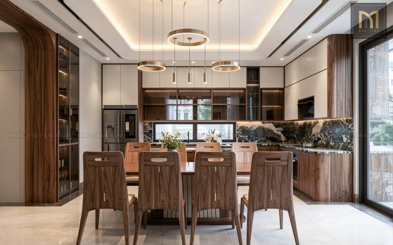 Thiết kế nội thất penthouse gỗ óc chó sang trọng, độc bản 5 thiết kế nội thất penthouse gỗ óc chó