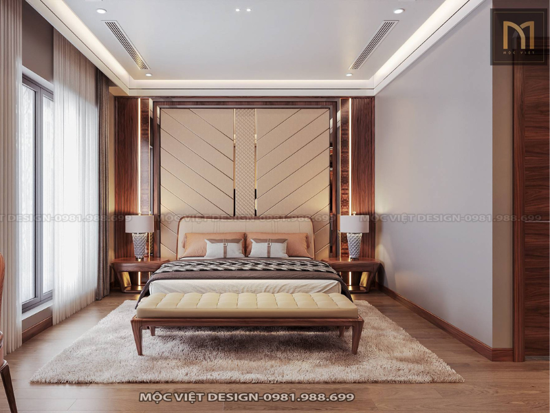 Thiết kế nội thất penthouse gỗ óc chó