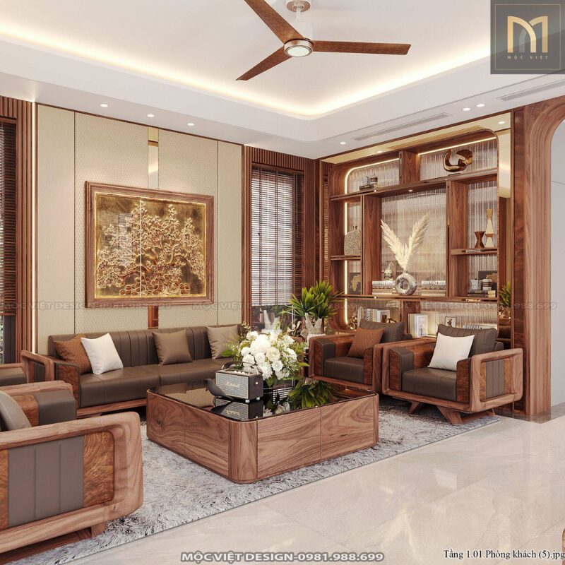 Thiết kế nội thất penthouse gỗ óc chó sang trọng, độc bản 7 thiết kế nội thất penthouse gỗ óc chó