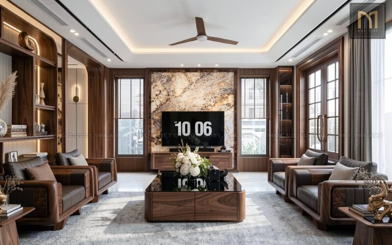Thiết kế nội thất penthouse gỗ óc chó sang trọng, độc bản 8 thiết kế nội thất penthouse gỗ óc chó