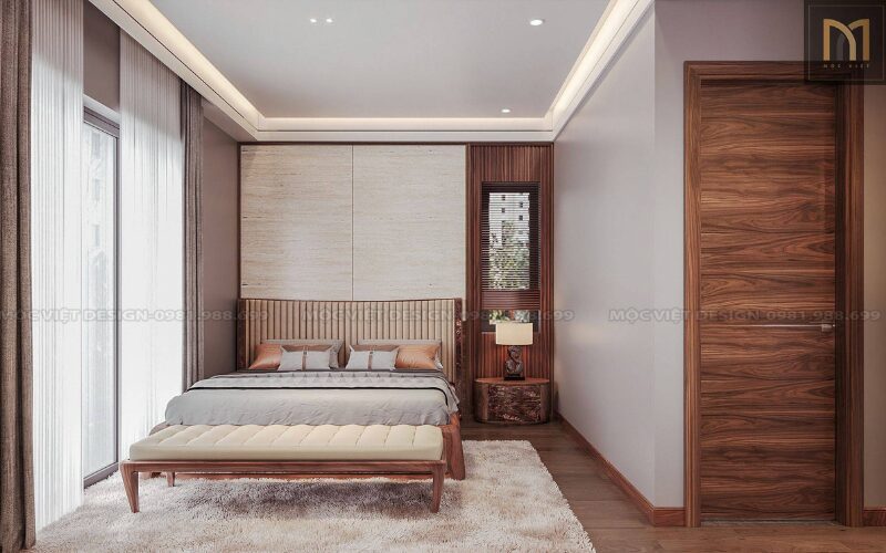 Thiết kế nội thất villa gỗ óc chó sang trọng, tinh tế 3 thiết kế nội thất villa gỗ óc chó