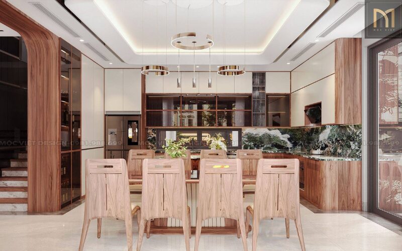 Thiết kế nội thất Penthouse Luxury sang trọng, khác biệt 4 thiết kế nội thất villa gỗ óc chó